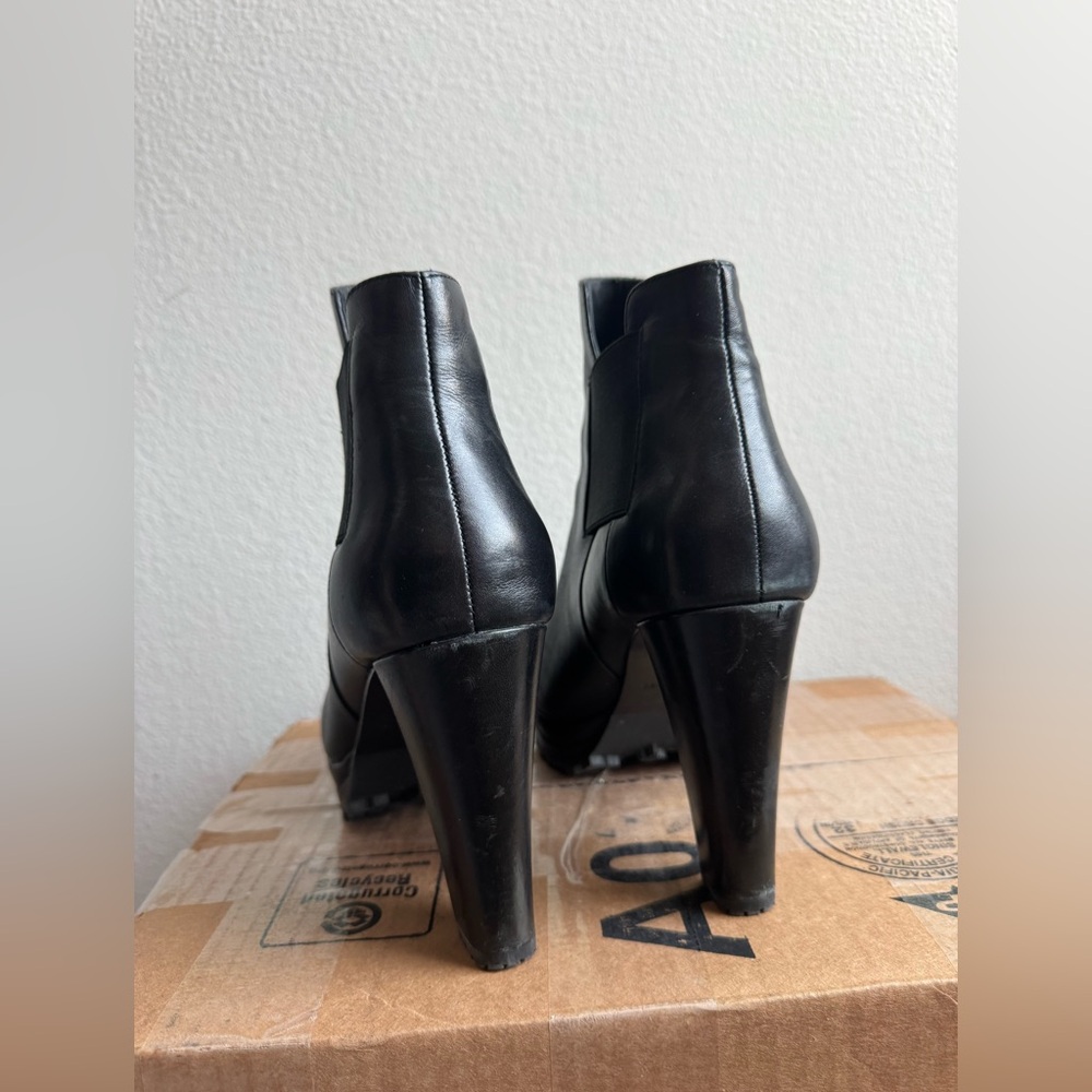 All Saints Black Sarris Leather Heel Booties women’s 41 - Picture 6 of 8